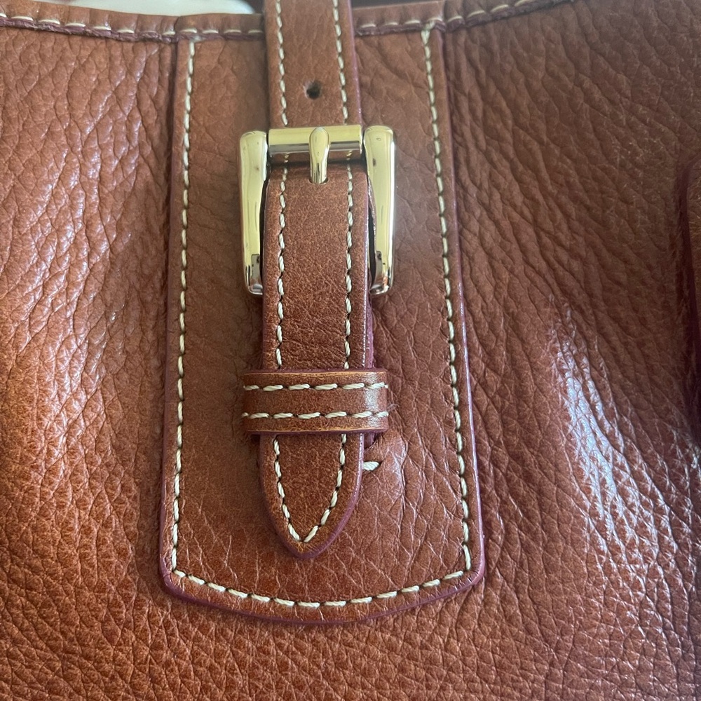 Dooney & Bourke Vintage Rich Brown Leather Tote - Picture 4 of 16